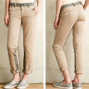 ANTHROPOLOGIE hyphen railroad patch chinos